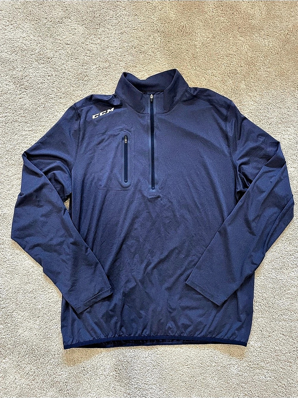 CCM Team Travel 1/4 Zip Pullover Men's Blue XL